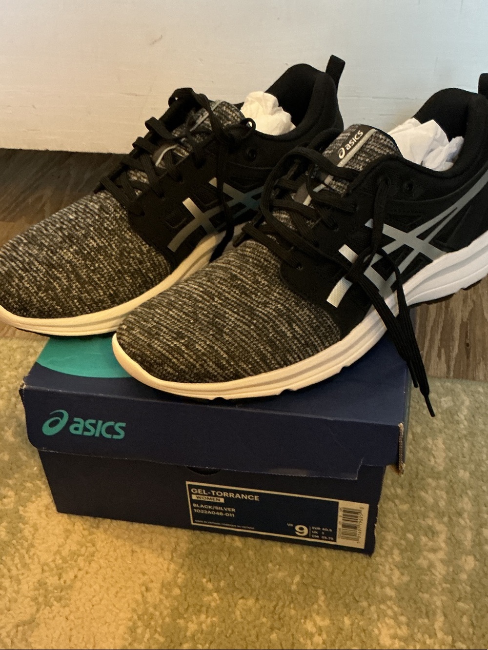 ASICS Gray and Black GEL-Torrance Athletic Sneakers